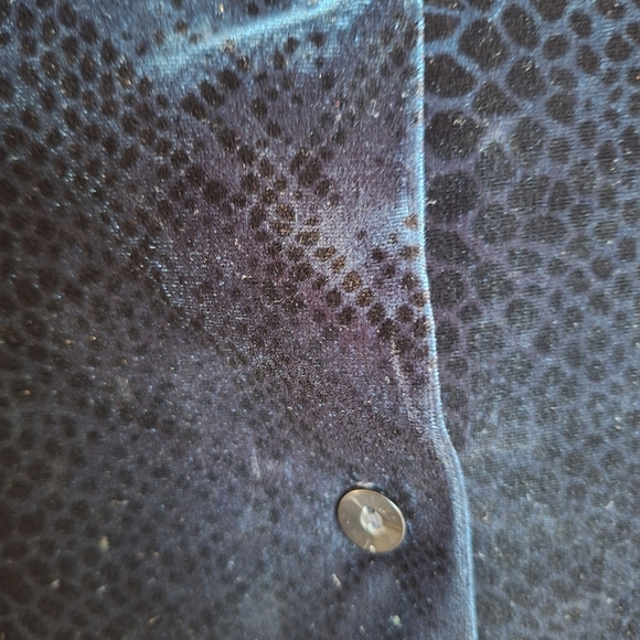 Kathi Lee Blouse Button Front DkBlu Velour PlusSz 26W-28W Long Sleeves See Tags - Picture 9 of 11